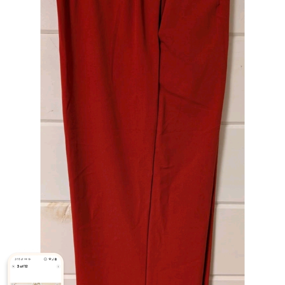 Nicole Miller Red Wide Leg Pants Size Medium - Picture 4 of 8